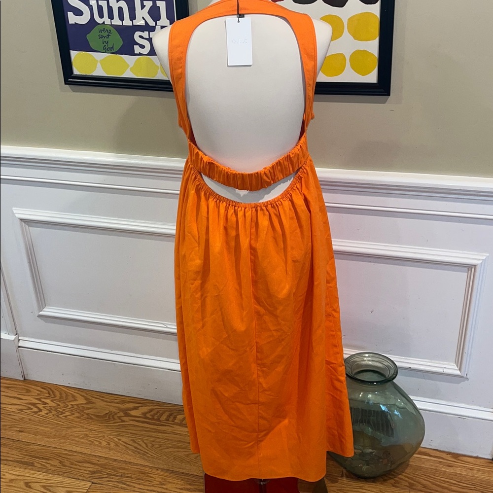 Tangerine o.p.t. Maribella Linen Blend Midi Dress in Orange Glow - Picture 4 of 8